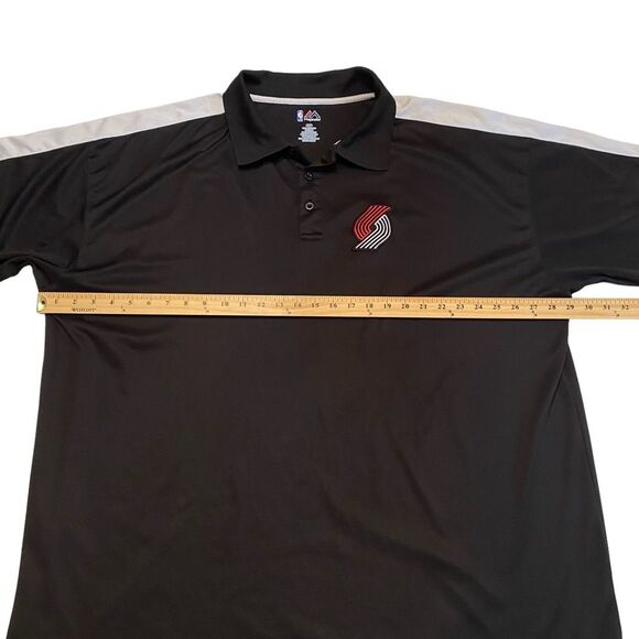Majestic Portland Trailblazers Polo Shirt Men’s Black White Red Big & Tall 4XLT - Picture 5 of 9